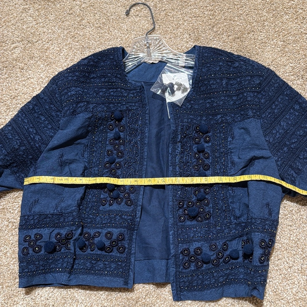 Deep Blue Soft Surroundings Theodora Bolero Jacket - Picture 5 of 5